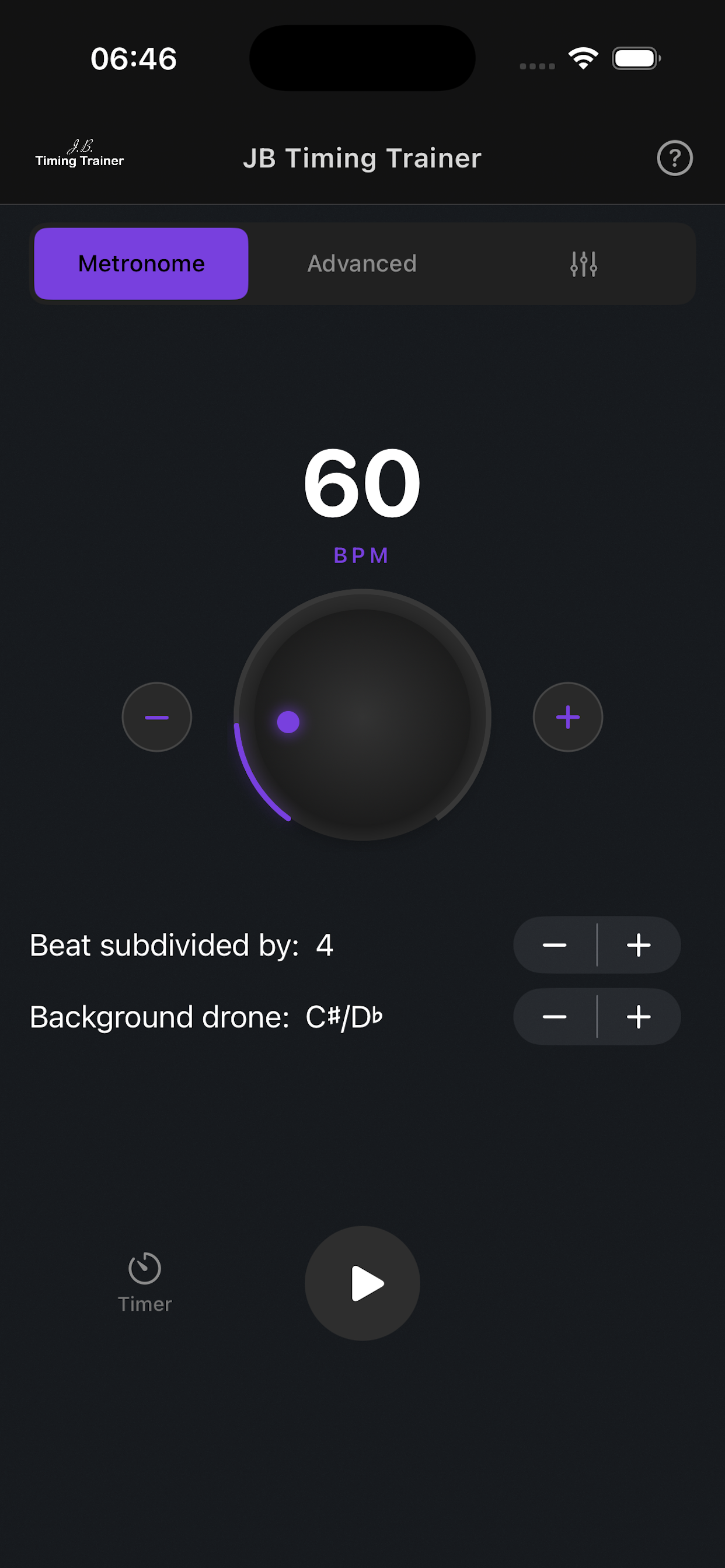 JB Timing Trainer screenshot